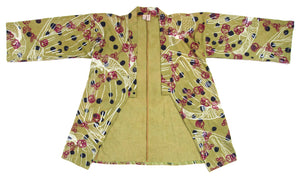 Avocado Green Jersey Knit Kimono Style Wrap with Bits