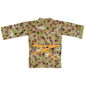 Avocado Green Jersey Knit Kimono Style Wrap with Bits