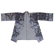 Load image into Gallery viewer, Grey Jersey Knit Kimono Style Wrap with Black Mandelbrot