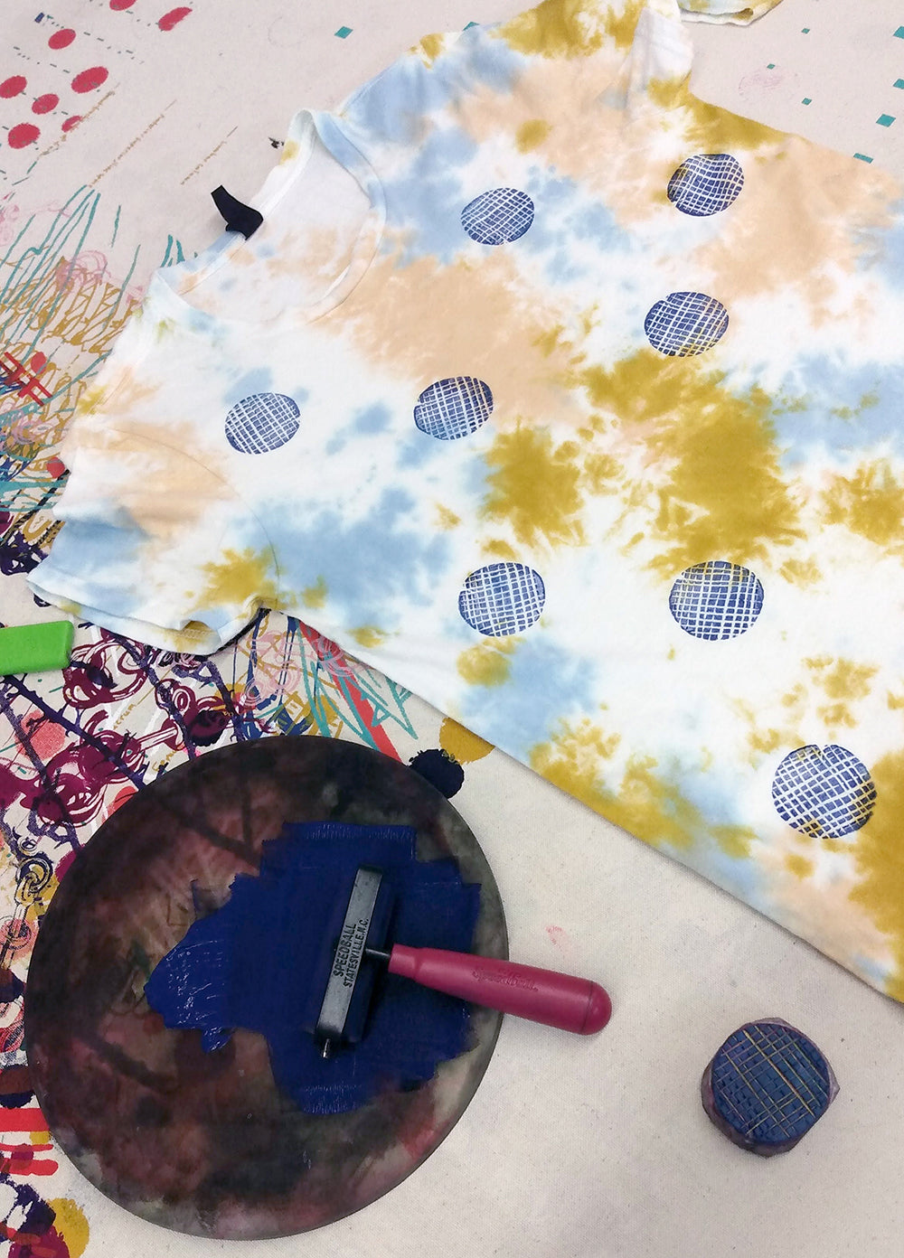 Colorful Polka Dot Print T-shirt