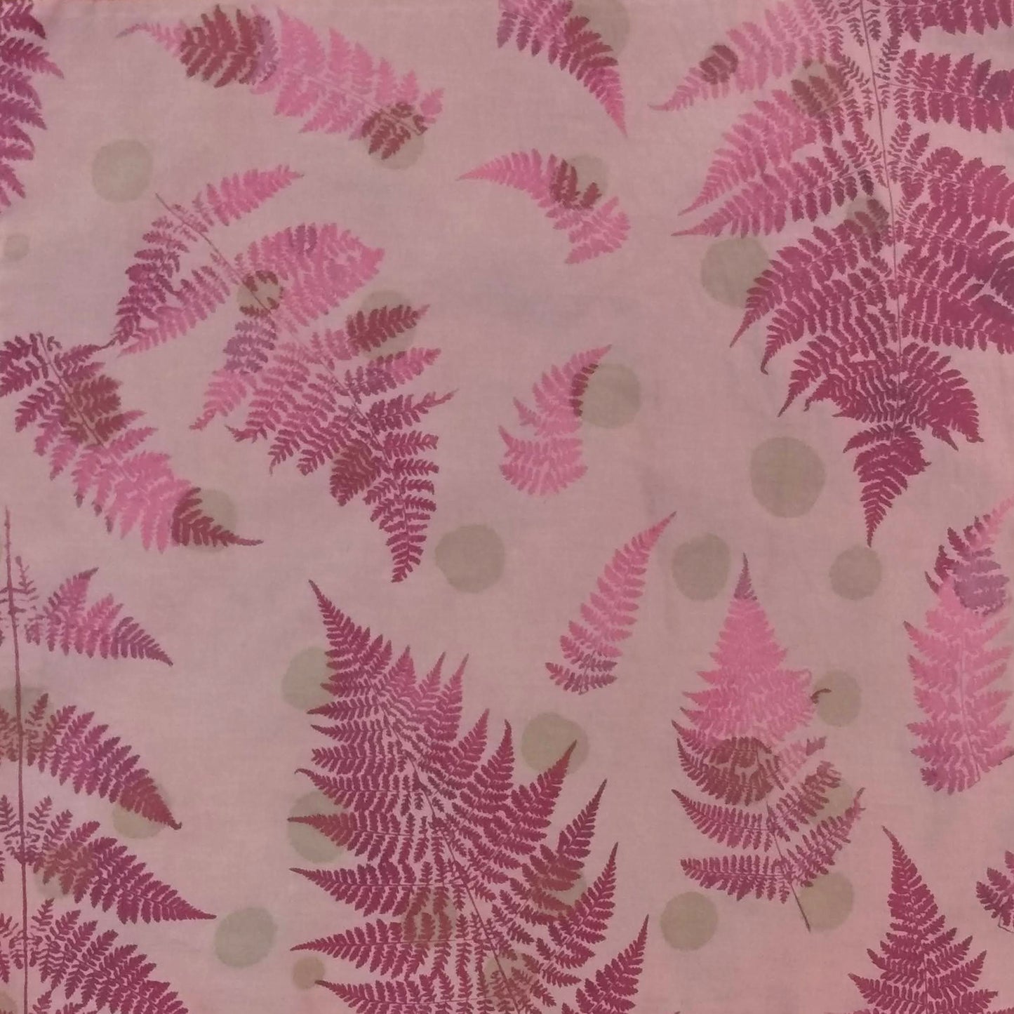 Naturally Dyed Cotton Bandana with Printed Ferns