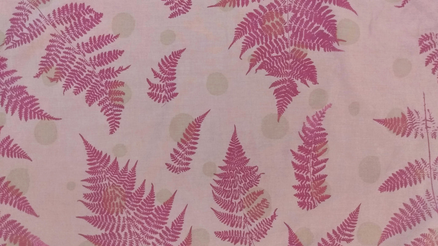 Naturally Dyed Cotton Bandana with Printed Ferns