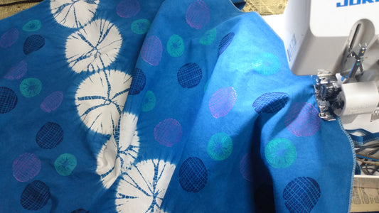 Indigo Dyed Polka Print Cotton Center Piece