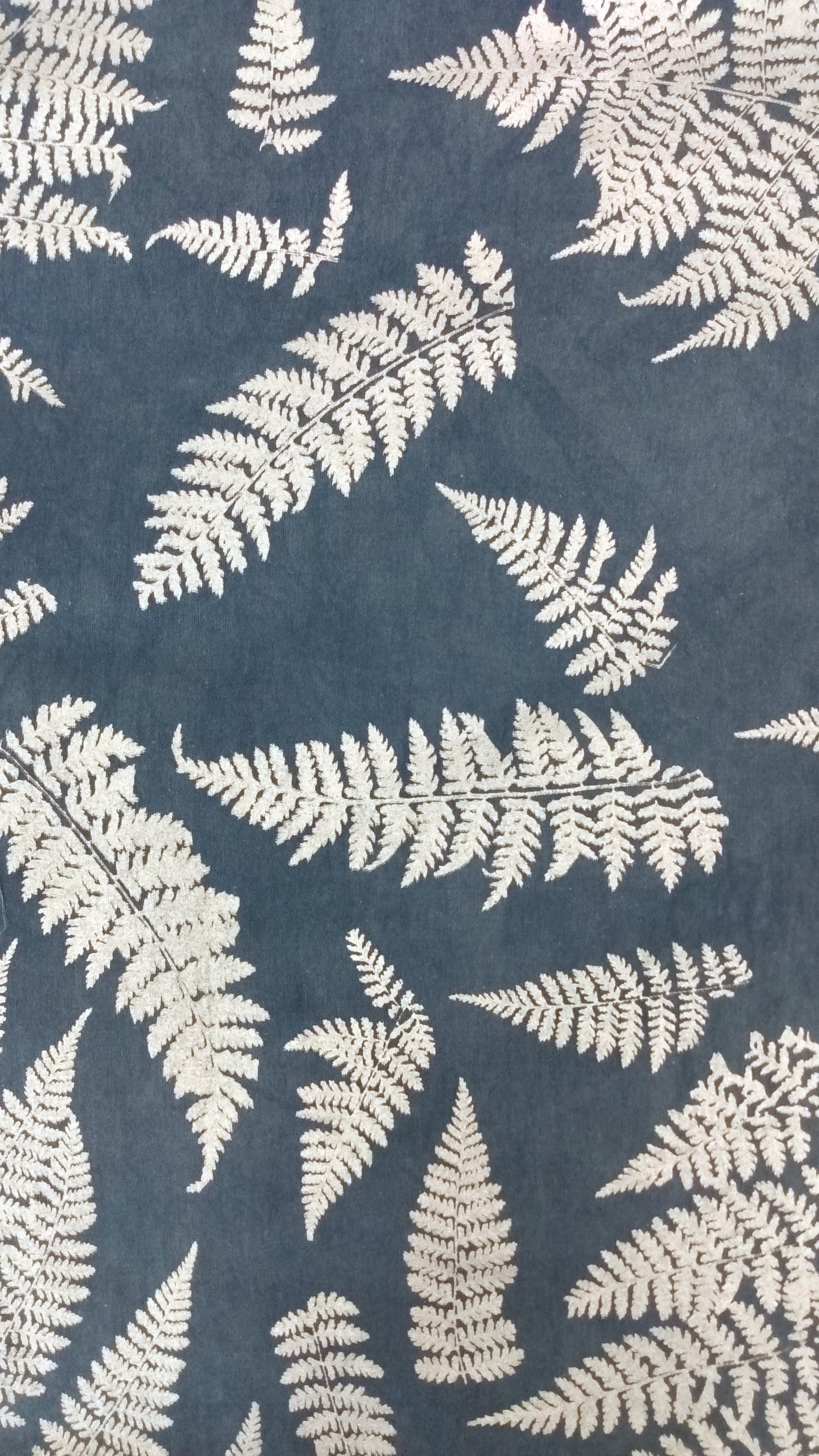Indigo Dyed cotton Fern printed Bandana Scarves