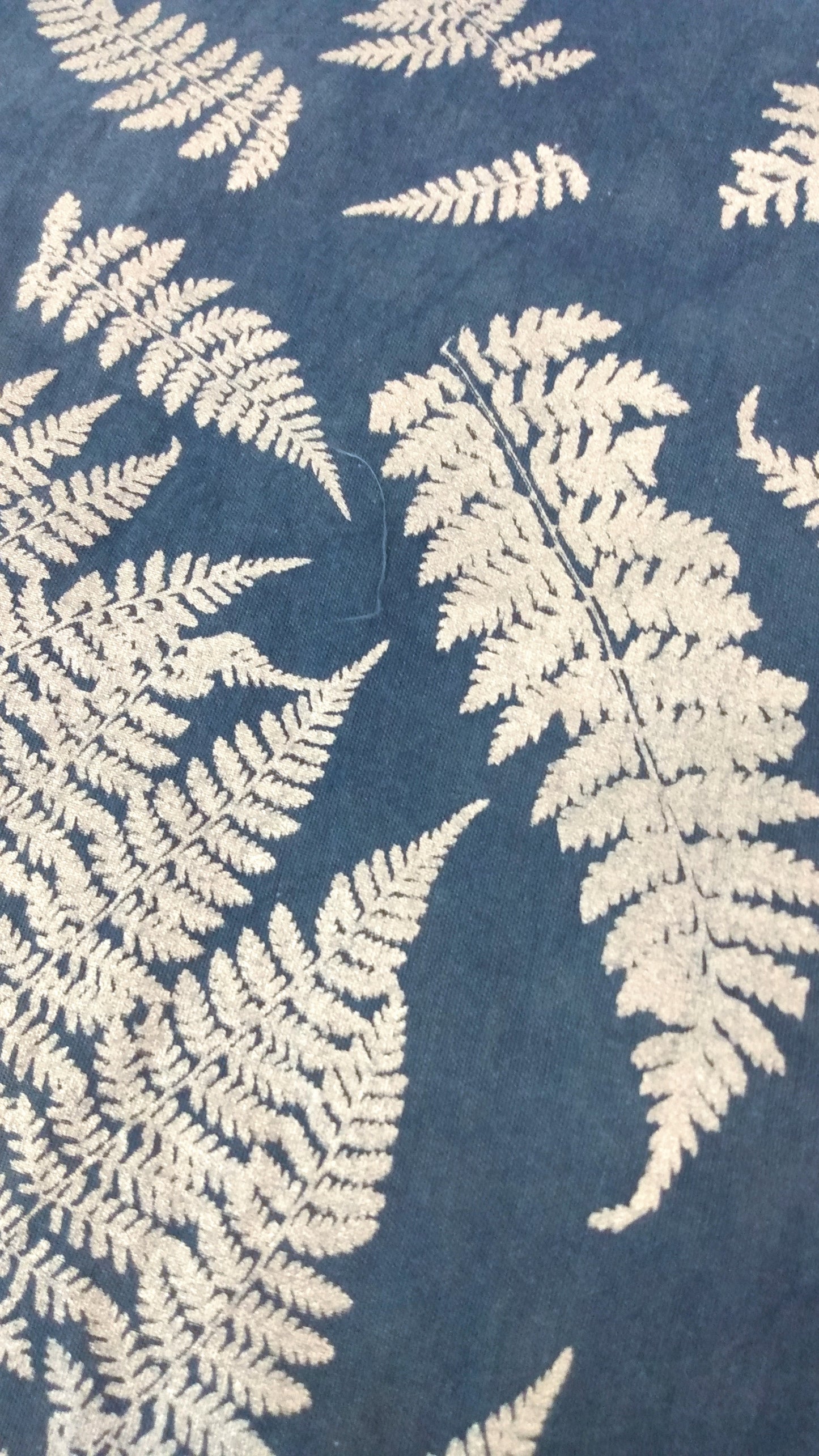 Indigo Dyed cotton Fern printed Bandana Scarves