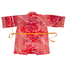 Load image into Gallery viewer, Orange Jersey Knit Kimono Style Wrap with Ibex Horn