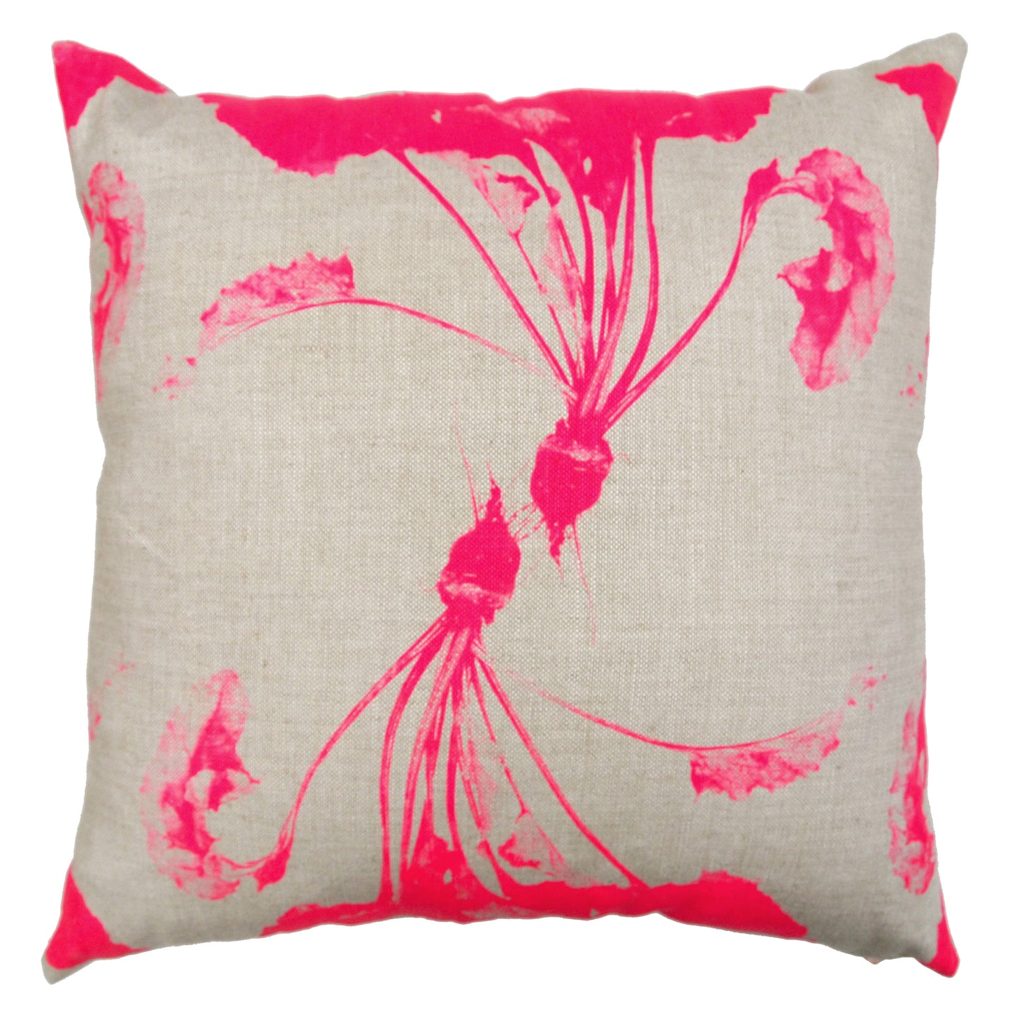 Dancing Beets Print Heavy Basketweave Linen Pillows