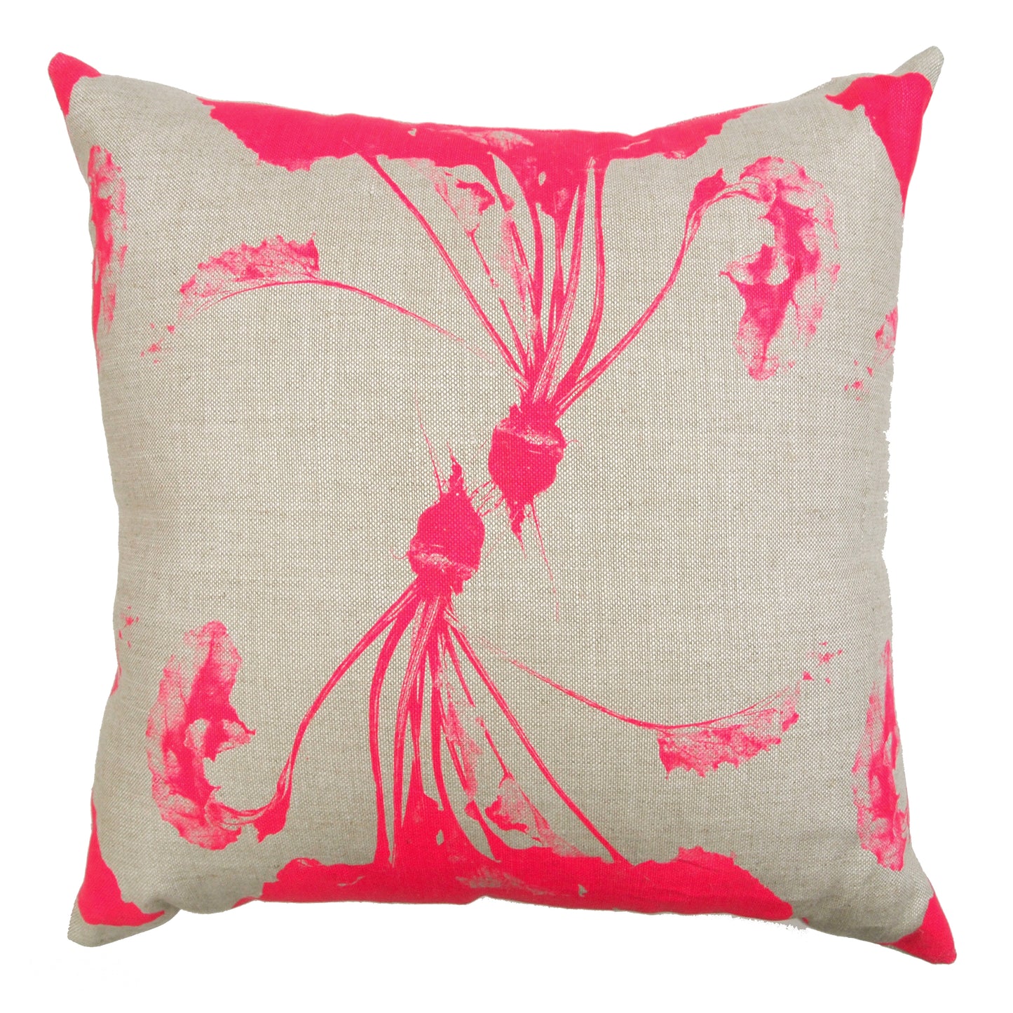 Dancing Beets Print Heavy Basketweave Linen Pillows
