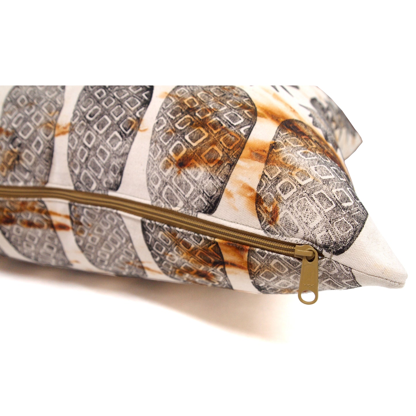 Rust Dyed Pineapple Block Print Pillow // Made to Order