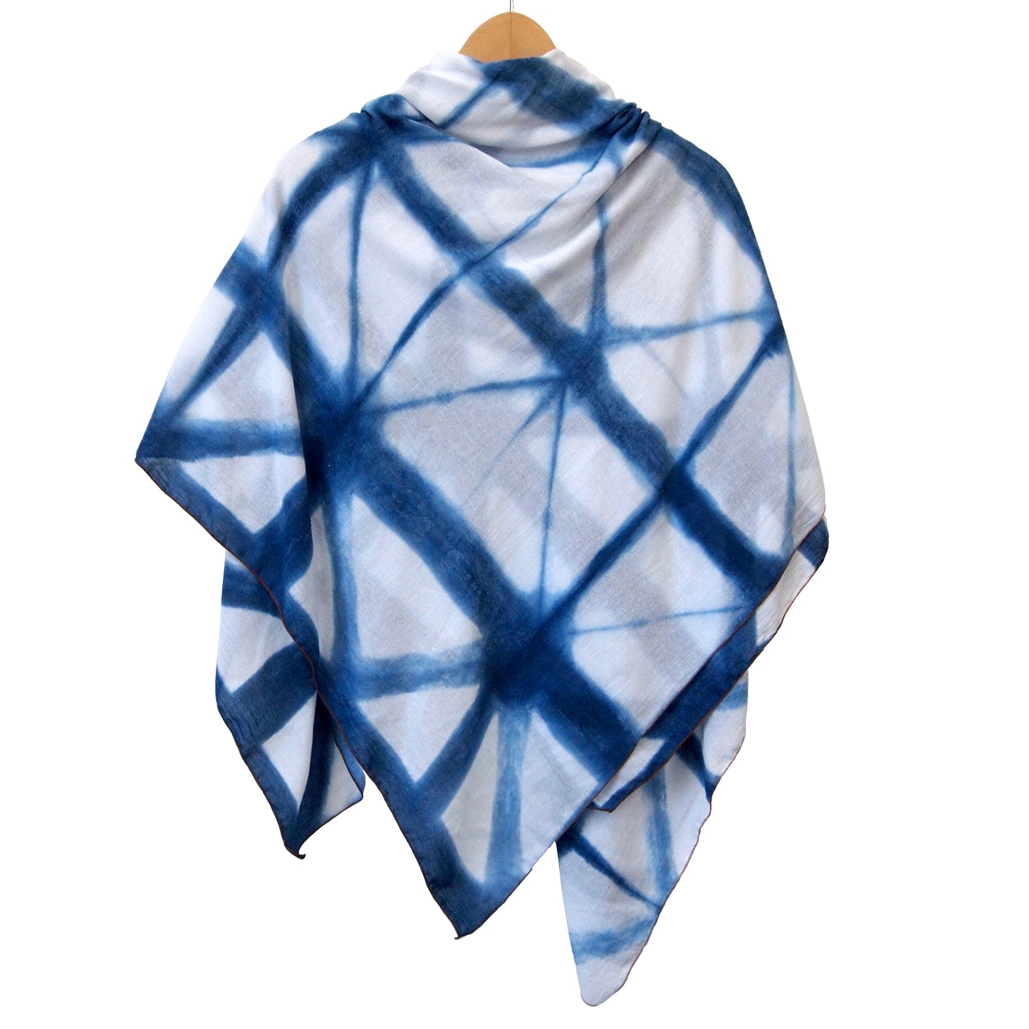 Large Shibori Indigo Bamboo Scarves