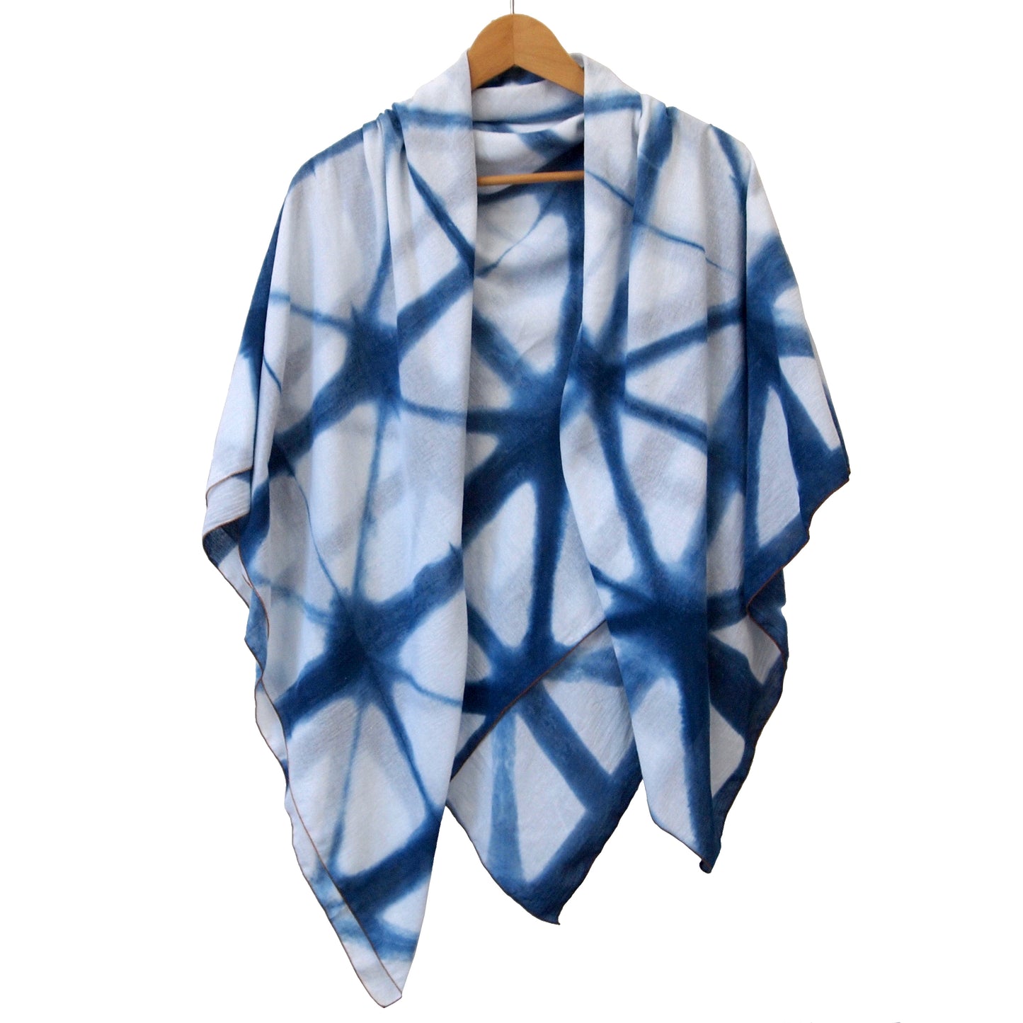 Large Shibori Indigo Bamboo Scarves