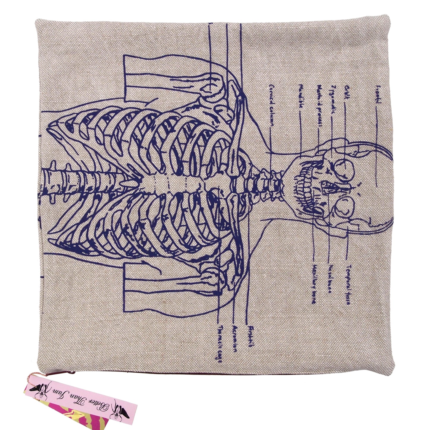 Skeleton Basketweave Heavy Linen Throw Pillows