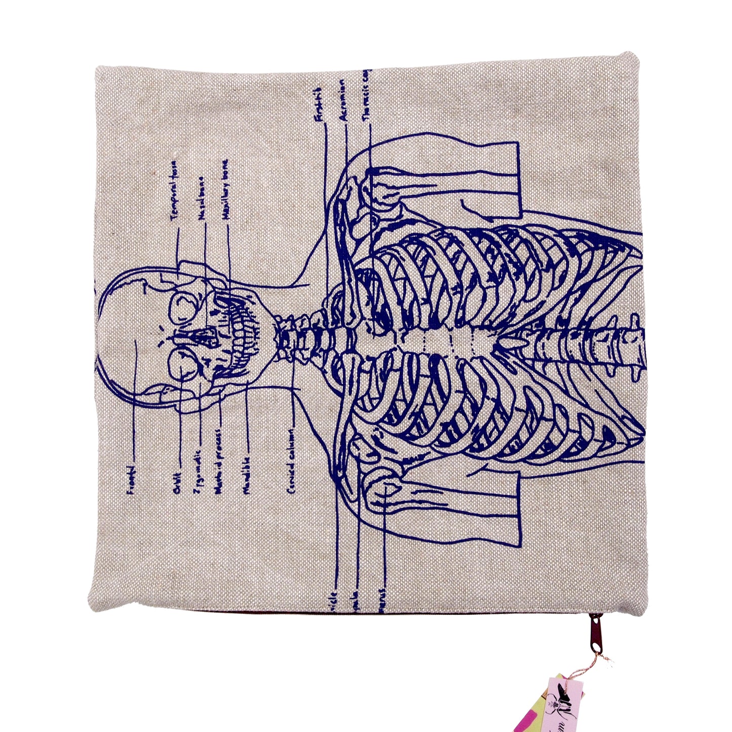 Skeleton Basketweave Heavy Linen Throw Pillows