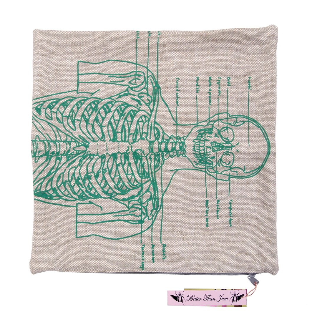 Skeleton Basketweave Heavy Linen Throw Pillows