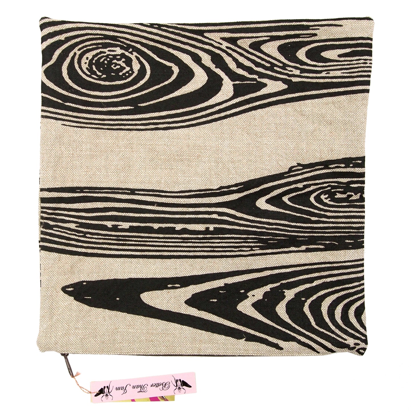 Woodgrain Printed Basketweave Heavy Linen Throw Pillows