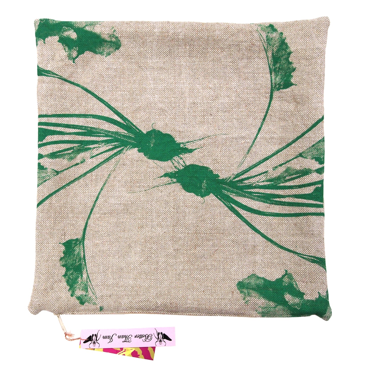 Dancing Beets Print Heavy Basketweave Linen Pillows
