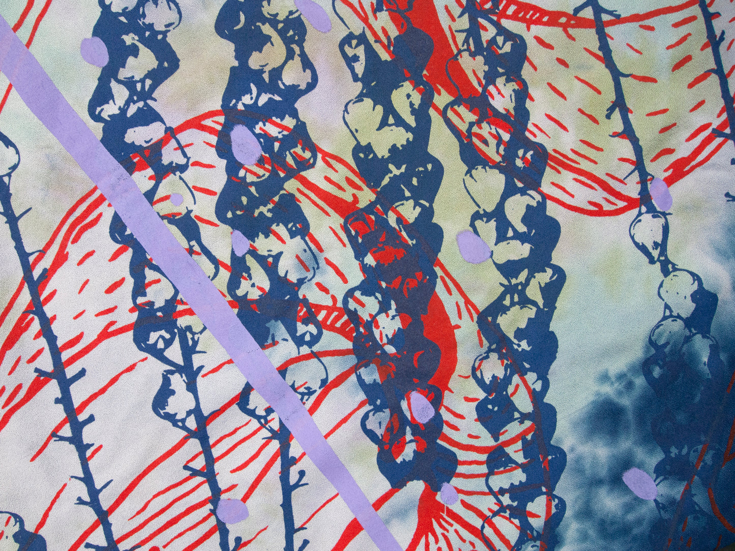 Blues Silky Bamboo Kimono Style Wrap with Coconuts