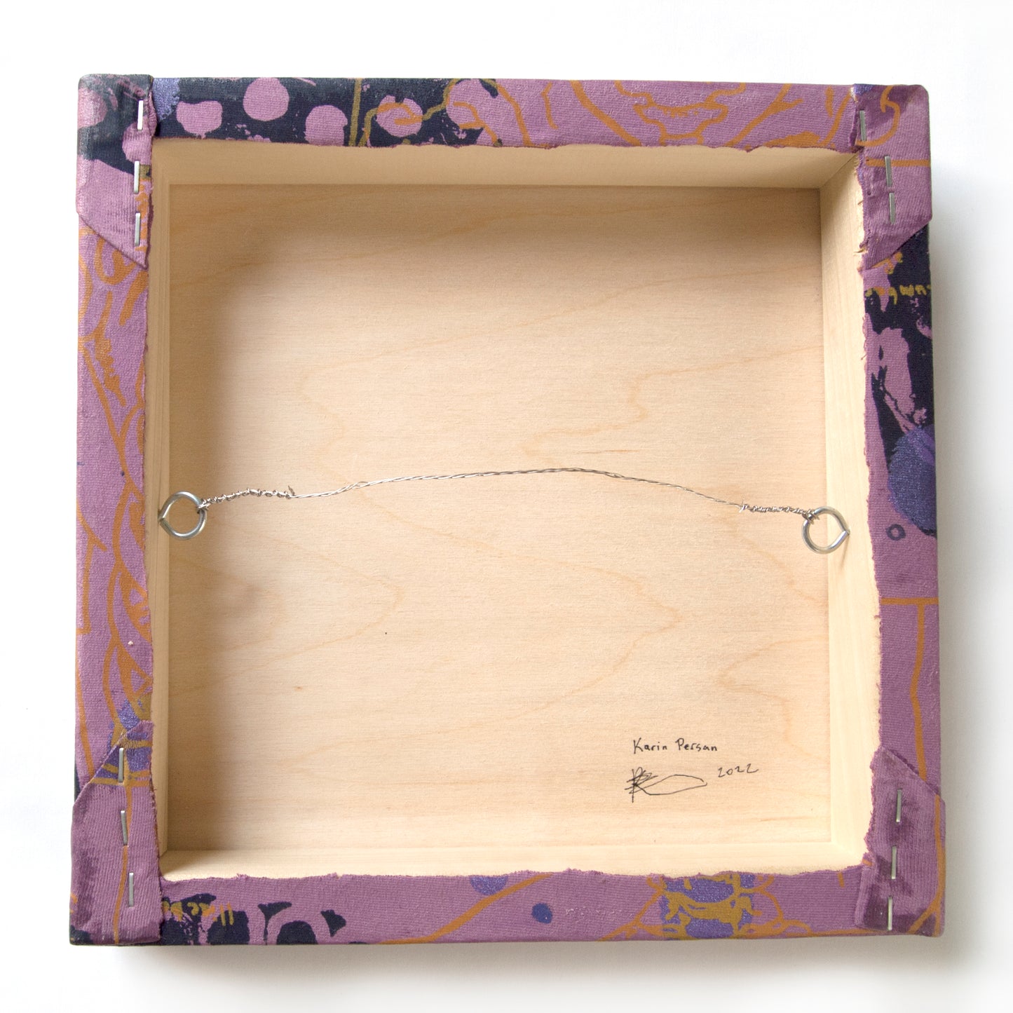 Purples Painting  + Silkscreen Textile Wall Art 10" x 10"