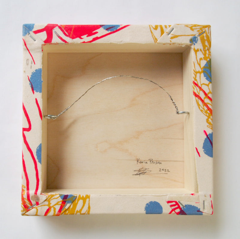 Primaries Painting  + Silkscreen Textile Wall Art 8" x 8"