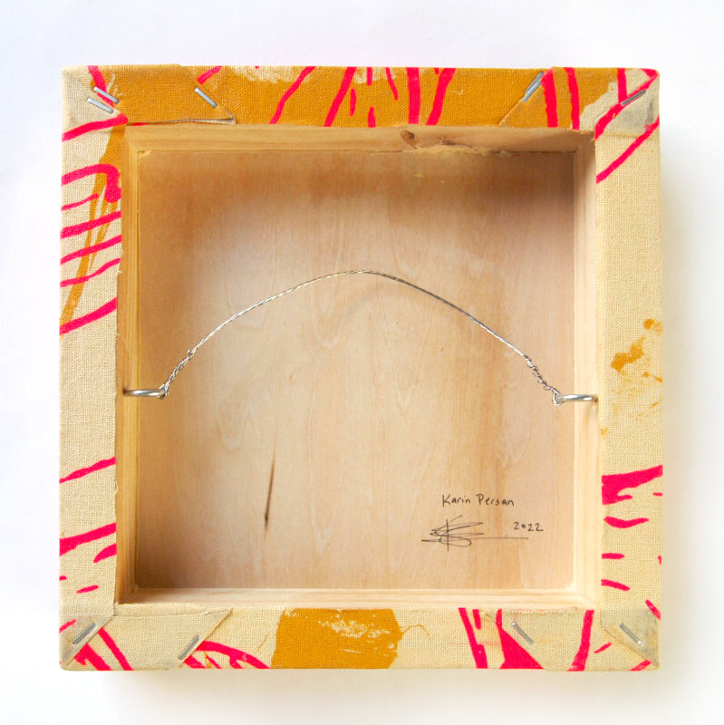 Yellows Painting  + Silkscreen Textile Wall Art 8" x 8"