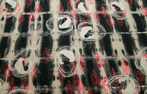 Black Linen Anti Shibori Dyed Printed with Almond Shells and Chestnuts