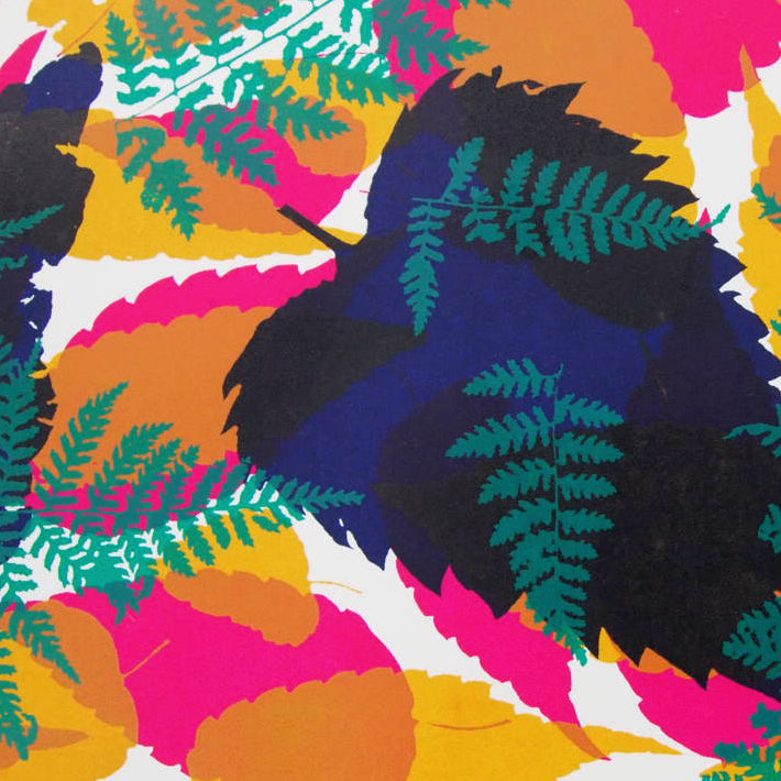 Fallen Leaves Screenprint  (navy on top) on Paper 20" x 30"