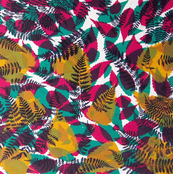 Fallen Leaves Screenprint  (ochre on top) on Paper 20" x 30"