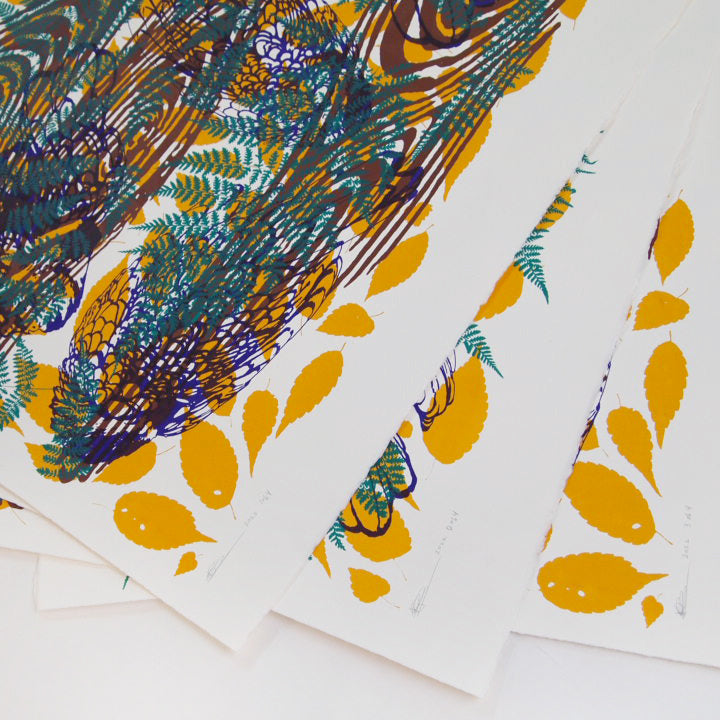 Large Screenprint on Paper "Chicken of the Woods"