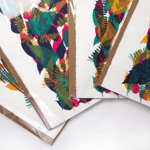 Fallen Leaves Screenprint  (ochre on top) on Paper 20" x 30"