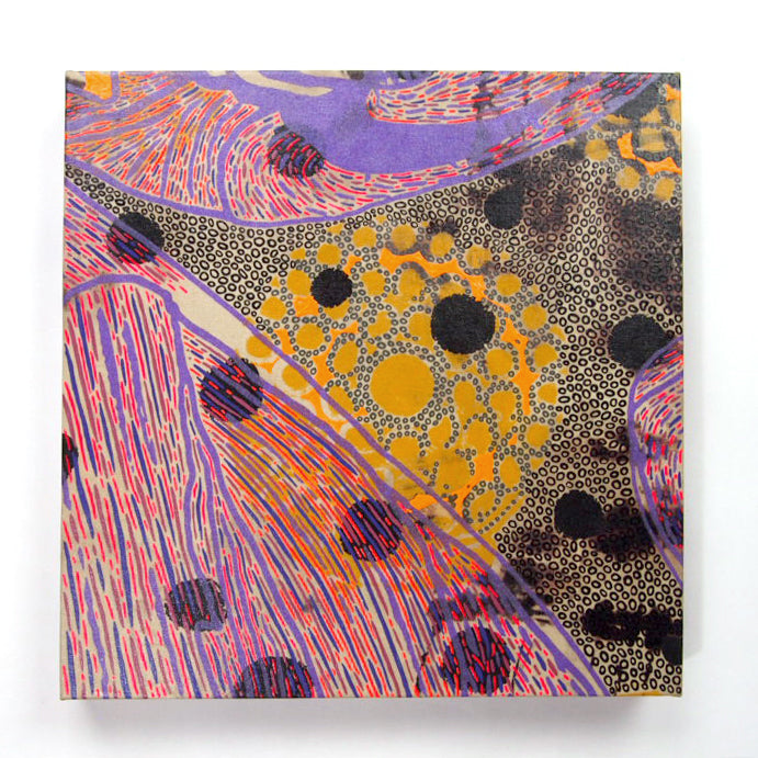 Greys Painting  + Silkscreen Textile Wall Art 12" x 12"