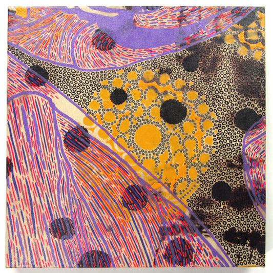 Greys Painting  + Silkscreen Textile Wall Art 12" x 12"