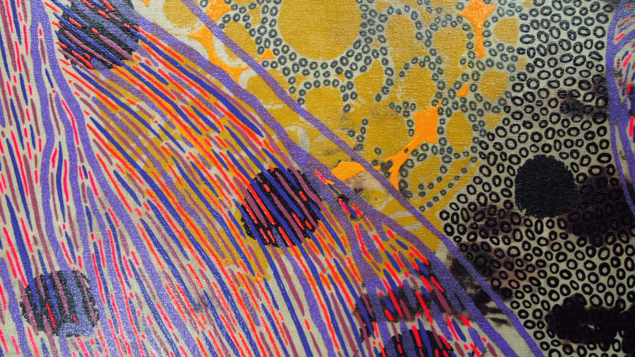 Greys Painting  + Silkscreen Textile Wall Art 12" x 12"