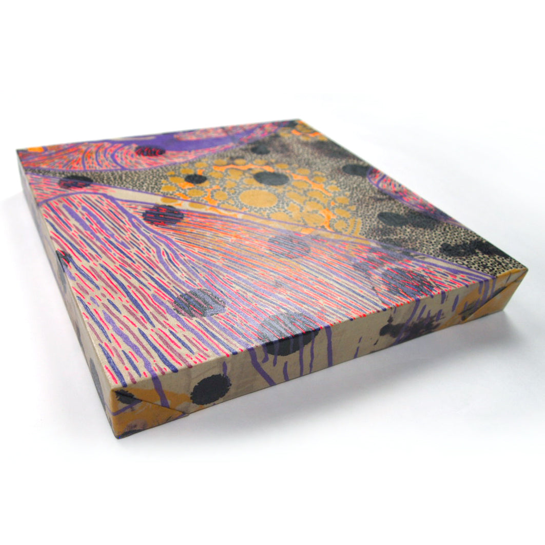 Greys Painting  + Silkscreen Textile Wall Art 12" x 12"