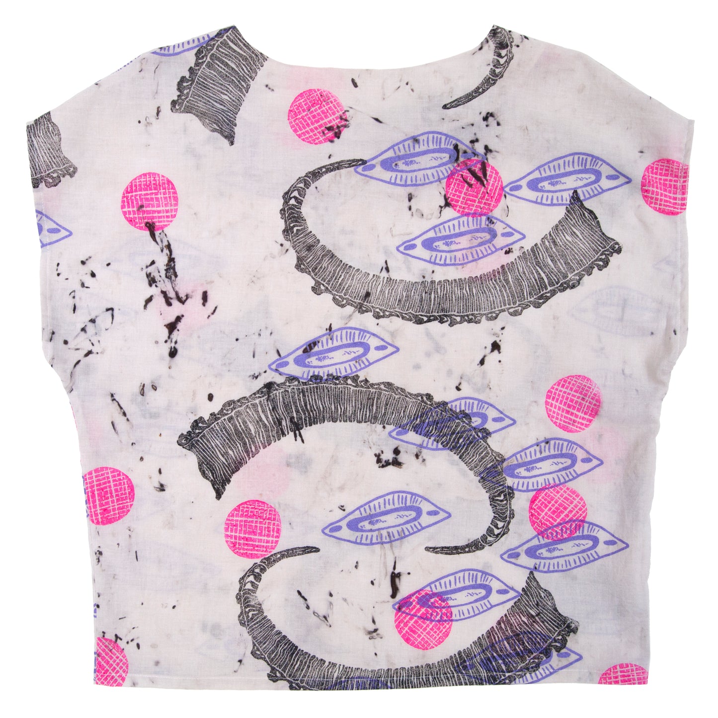 Cotton Sheer Top // Bundle Dyed with Ibex horn Print