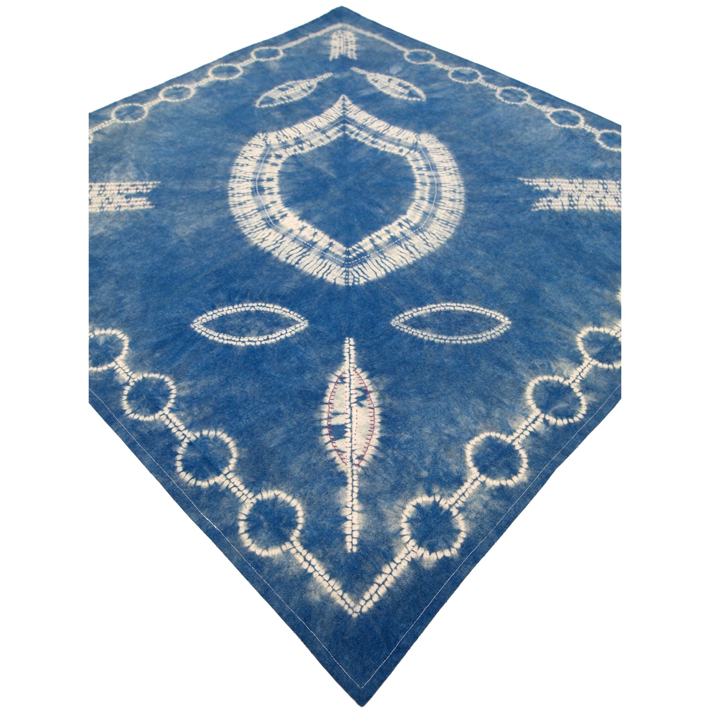 Stitching Resist Shibori + Embroidered Fabric; Crest