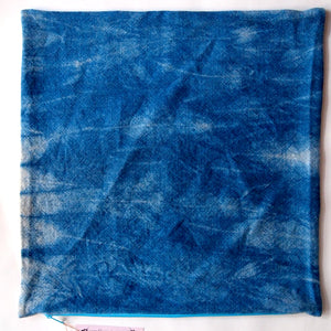 1/2 + 1/2 Red Polka Dots / Indigo Basketweave Heavy Linen Throws Pillow