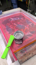 Load image into Gallery viewer, Metallic Silver Fern with Navy and Teal Screenprint on Paper