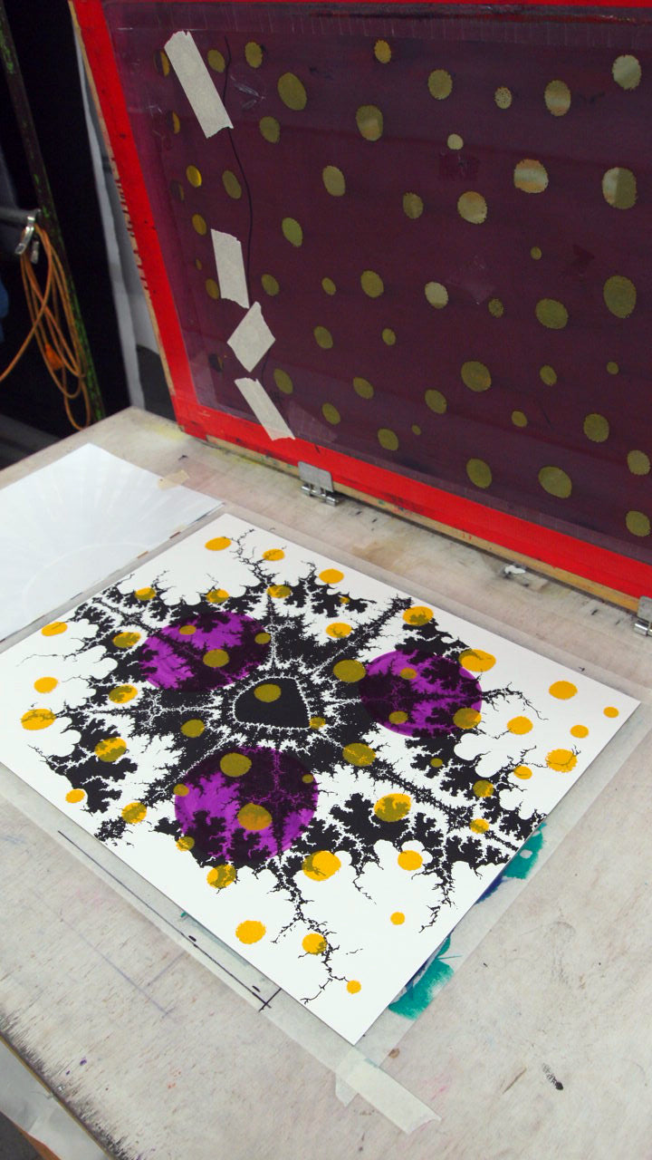 Silver Skeleton with Ochre Screenprint on Paper 18" x 24"