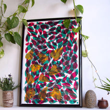 Load image into Gallery viewer, Fallen Leaves Screenprint  (ochre on top) on Paper 20&quot; x 30&quot;