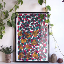 Load image into Gallery viewer, Fallen Leaves Screenprint  (ochre on top) on Paper 20&quot; x 30&quot;