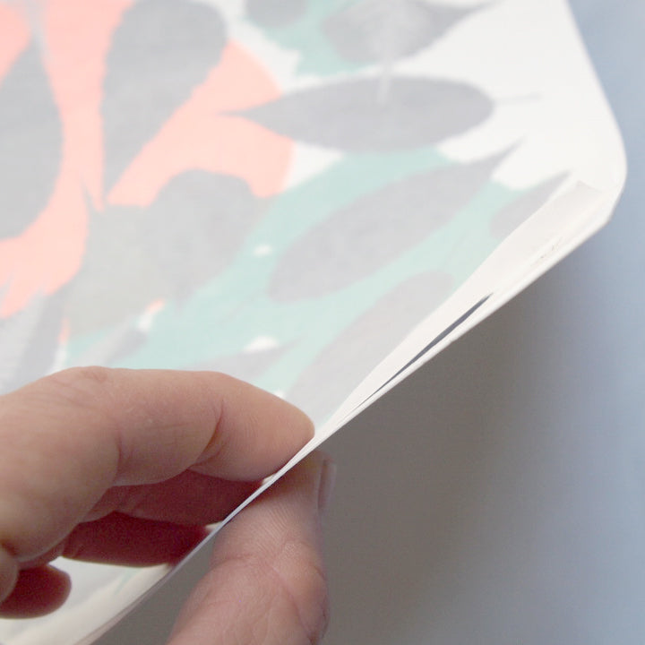 Metallic Gold Fern with Red and Yellow Screenprint on Paper 18" x 24"