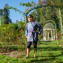 Load image into Gallery viewer, Purple Linen Cotton Kimono Style Wrap with Coconuts