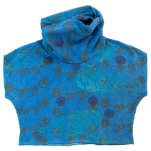 Load image into Gallery viewer, Hemp Fleece Cowl // Pink Polka Dots Etc on Indigo Dyed