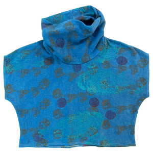 Hemp Fleece Cowl // Pink Polka Dots Etc on Indigo Dyed