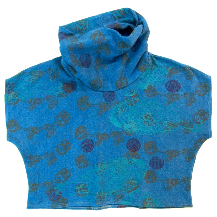 Hemp Fleece Cowl // Pink Polka Dots Etc on Indigo Dyed