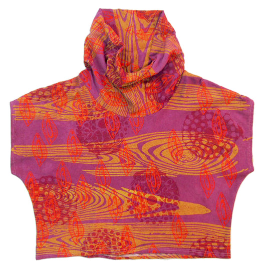 Fuchsia Dyed Hemp Jersey High Neck Cozy Top