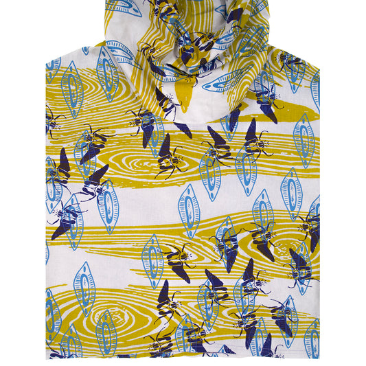 Cowl Neck Top // Linen Pale Purple with Goliath Beetle Print