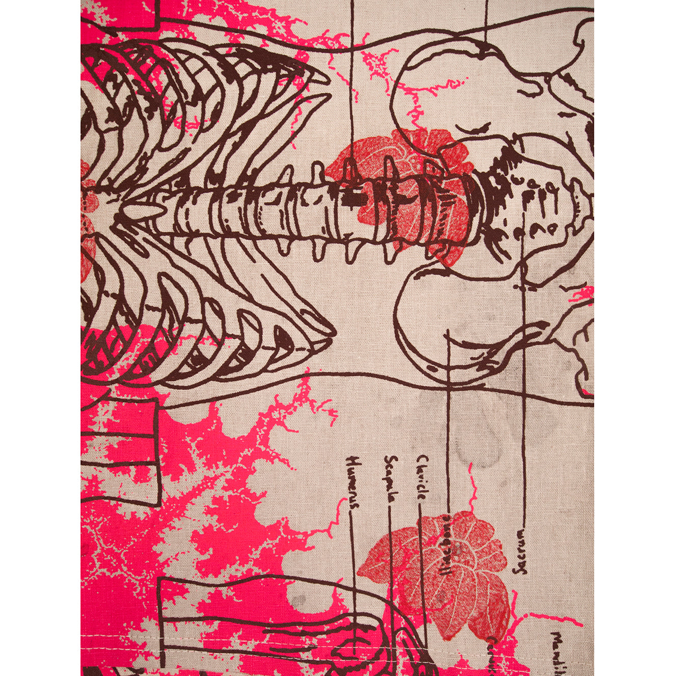 Cowl Neck Top // Pomegranate Tan with Fractal Print