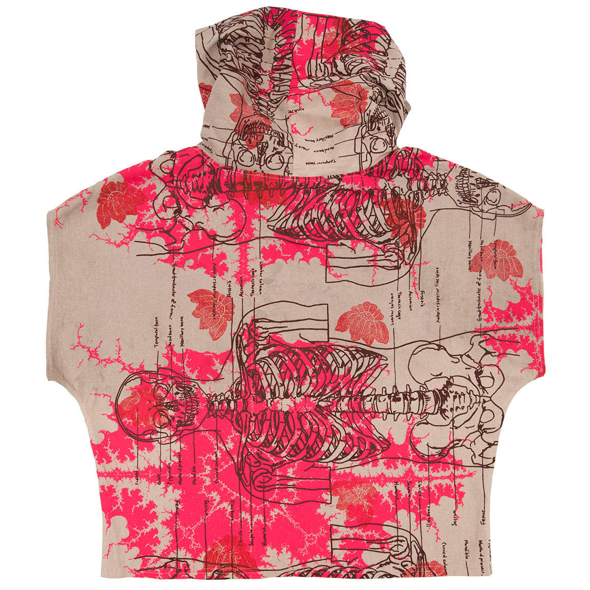 Cowl Neck Top // Pomegranate Tan with Fractal Print