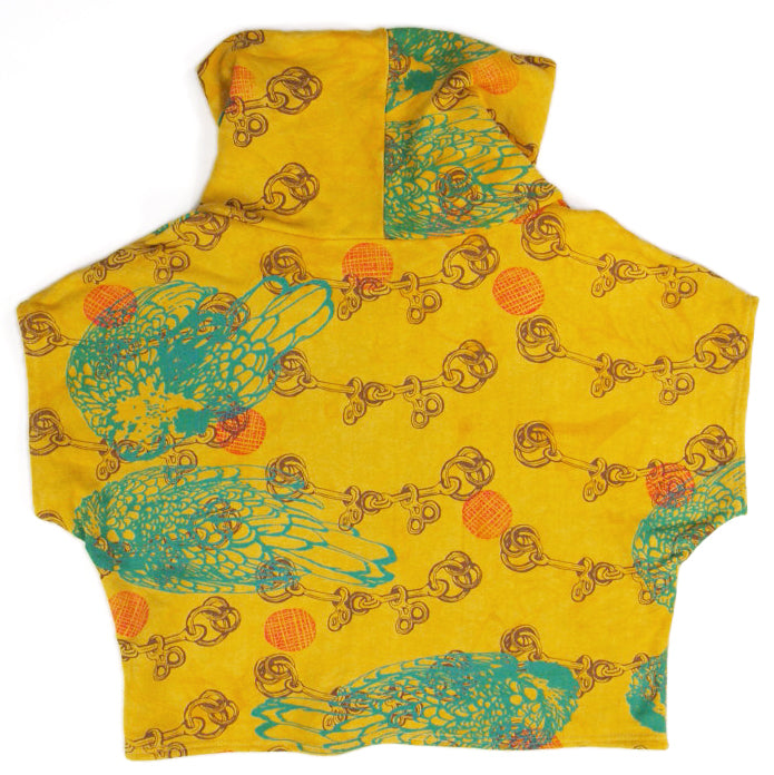 Hemp Fleece Cowl // Pink Polka Dots Etc on Gold Yellow
